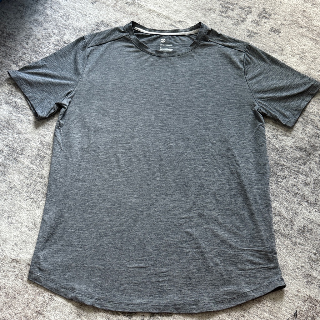 All In Motion Men's Dark Heather Gray Short Sleeve Crew Tee